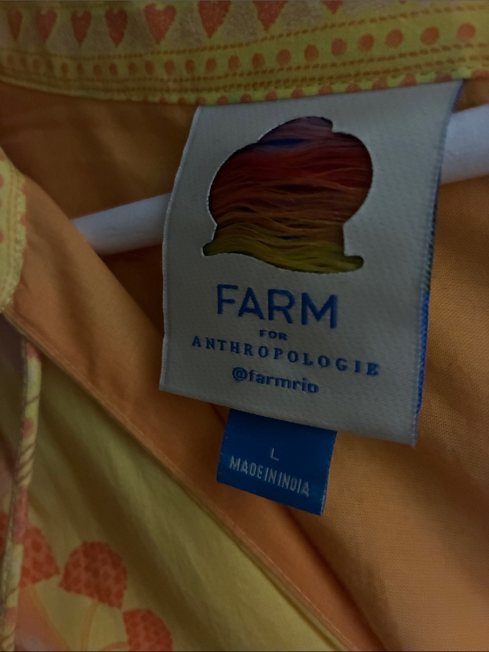 FARM Rio Yellow, Pink & Orange Floral Maxi Dress Sz. L exclusively Anthropologie - Picture 7 of 8